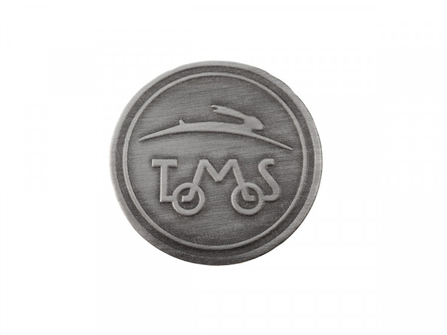 Naljepnica Tomos Logo Okrugla Fi50mm RealMetal® SREBRNA METAL