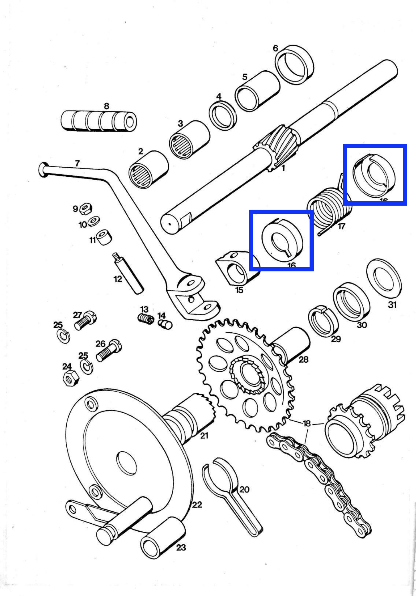 Poklopac opruge poluge pokretača 1kom A3