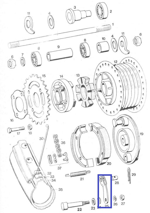 Poluga kočnice stražnja Apn